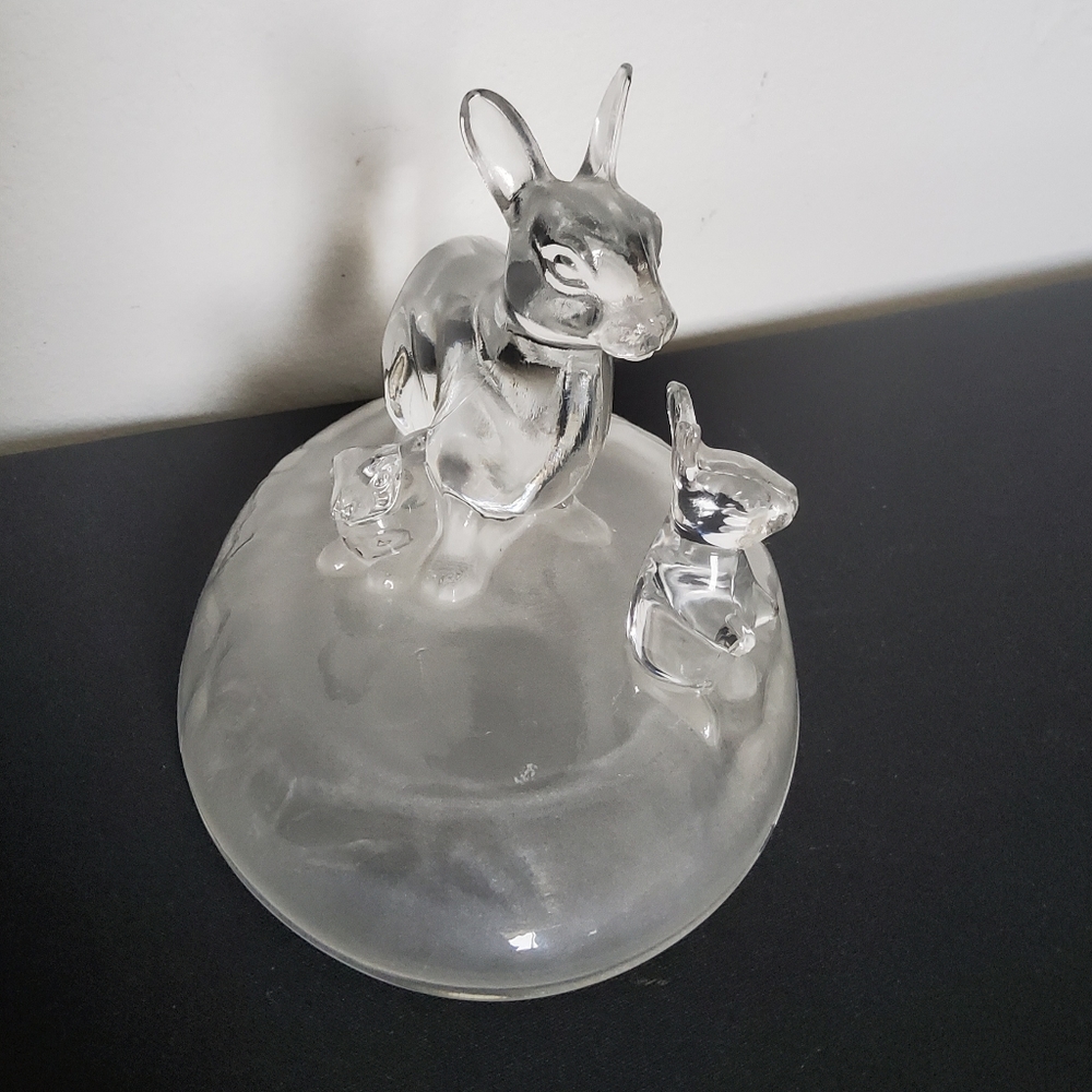 Vintage Christal D'arques 24% Lead Crystal Bunny Family